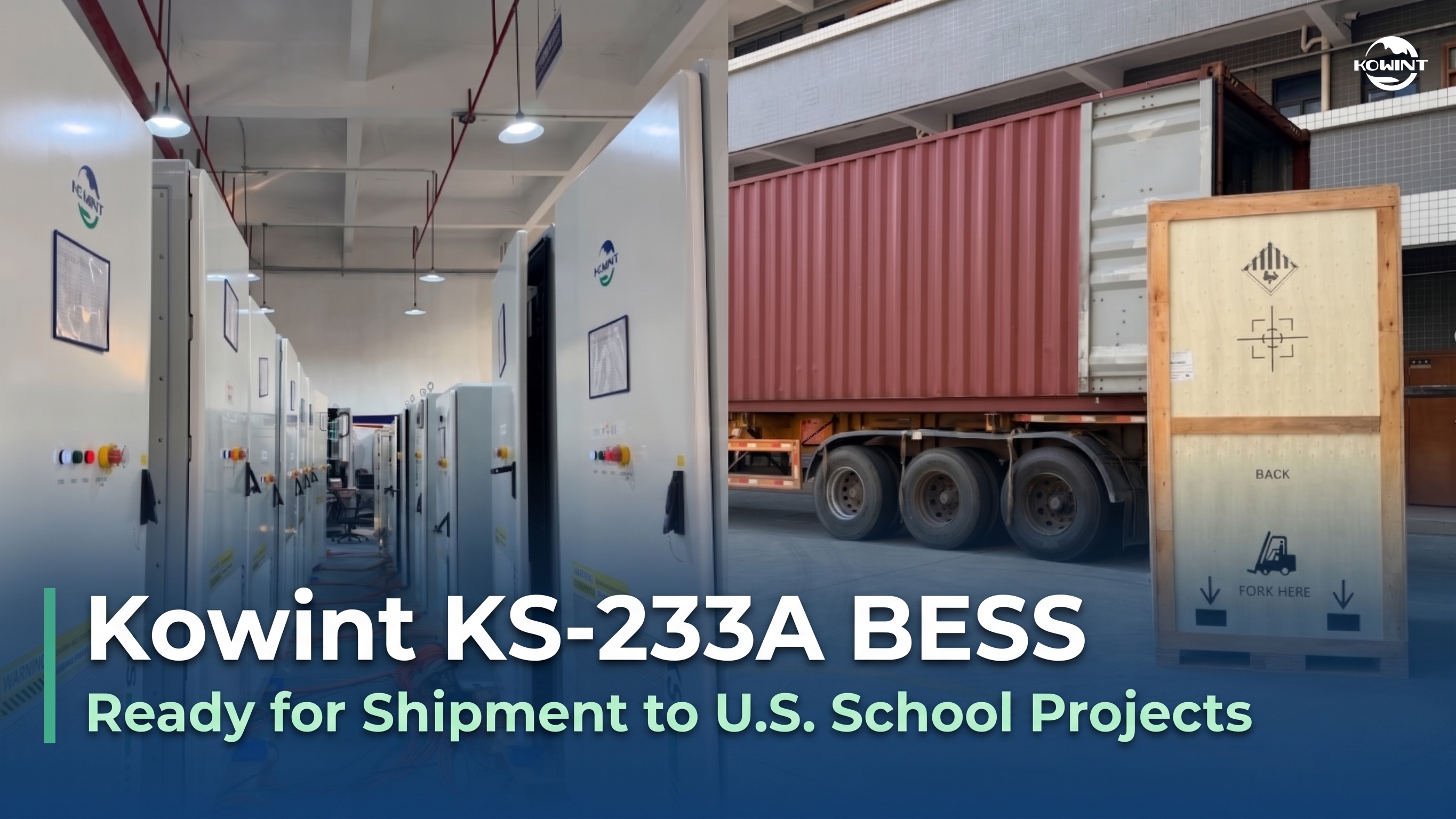 Kowint KS-233A BESS Ready for Shipment to U.S. School Projects